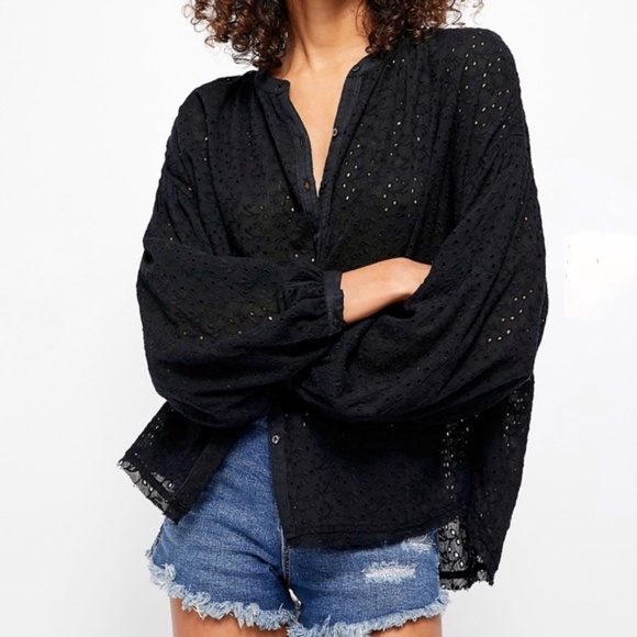 Free People Tops - Free People Maddison Eyelet Blouse NWT